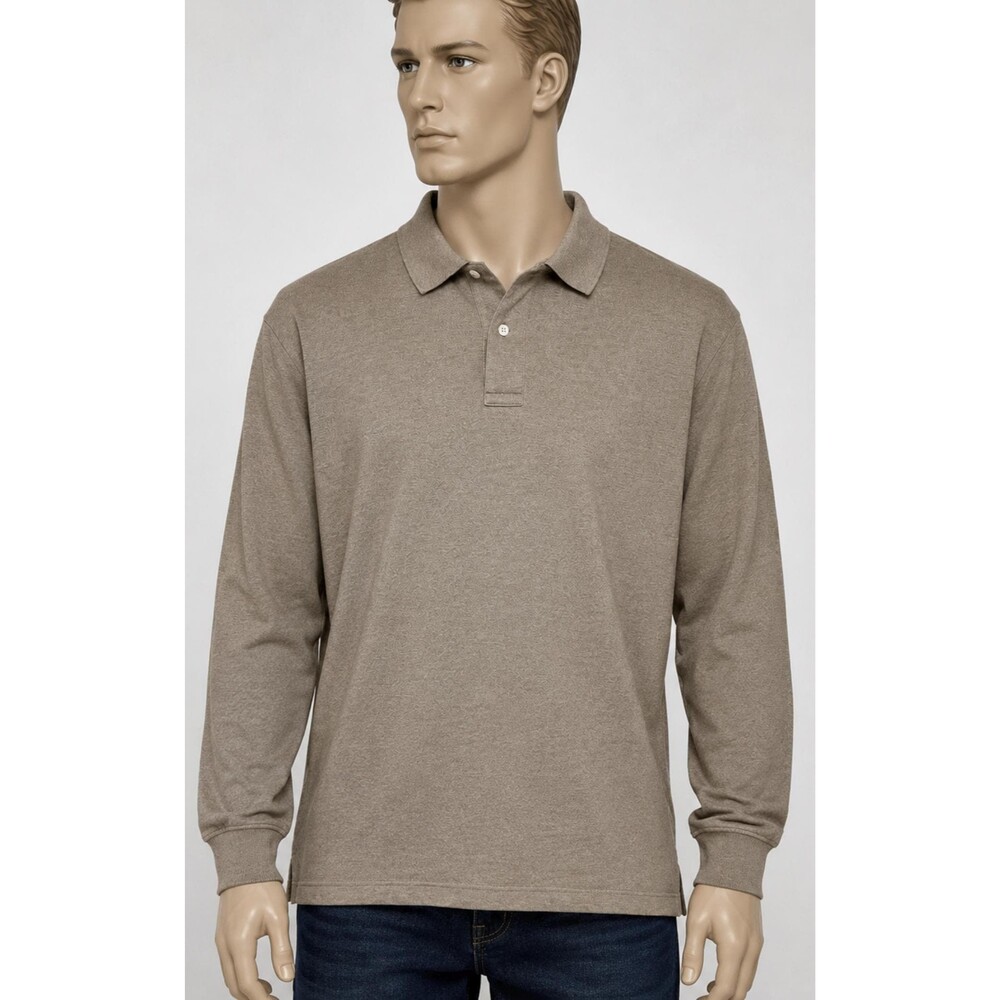 Vintage Polo Ralph Lauren Long Sleeve Polo Shirt XL Brown VTG 90s 100% Cotton